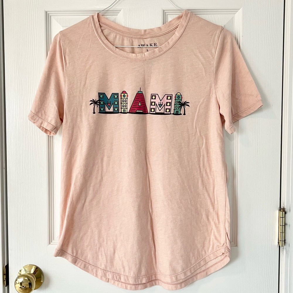 Awake Miami Pink Short Sleeve Tee Shirt
